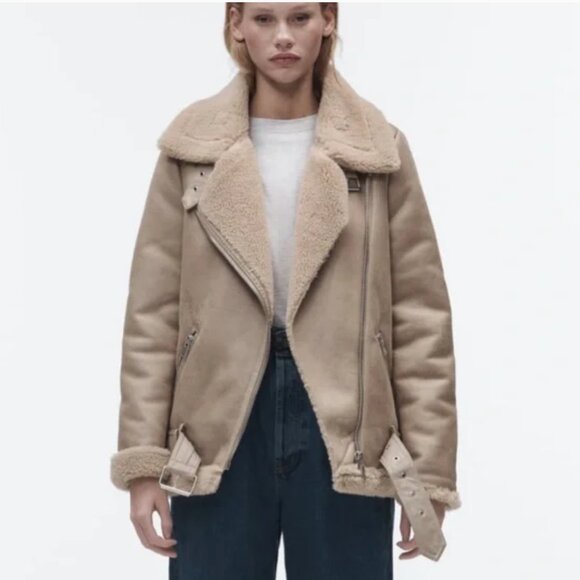 NWT Zara double faced jacket taupe - Picture 5 of 12